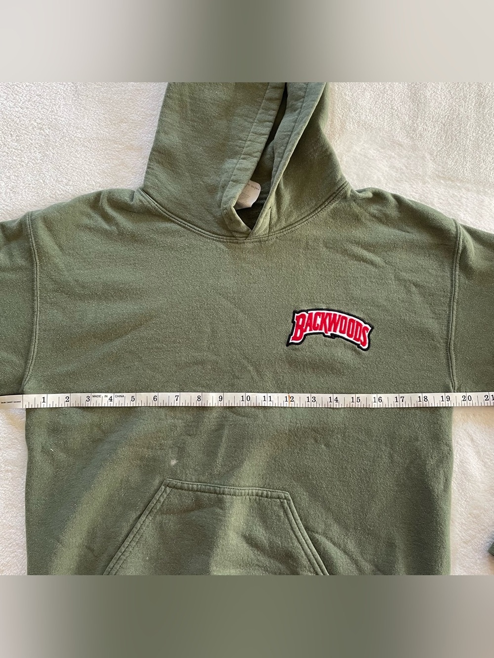 Backwoods Military Green Hoodie size small - Picture 9 of 11